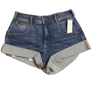 NWT Pilcro Anthropologie Denim Shorts Size 26 Blue Bandits Jeans Cuffed Summer
